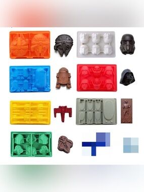 Set of 7 Star Wars Silicone Ice Trays / Chocolate Molds